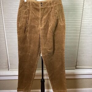 Vintage 90s GAP Wide‑Wale Corduroy Pants, Brown, Pleated and Tapered, Size 15/16